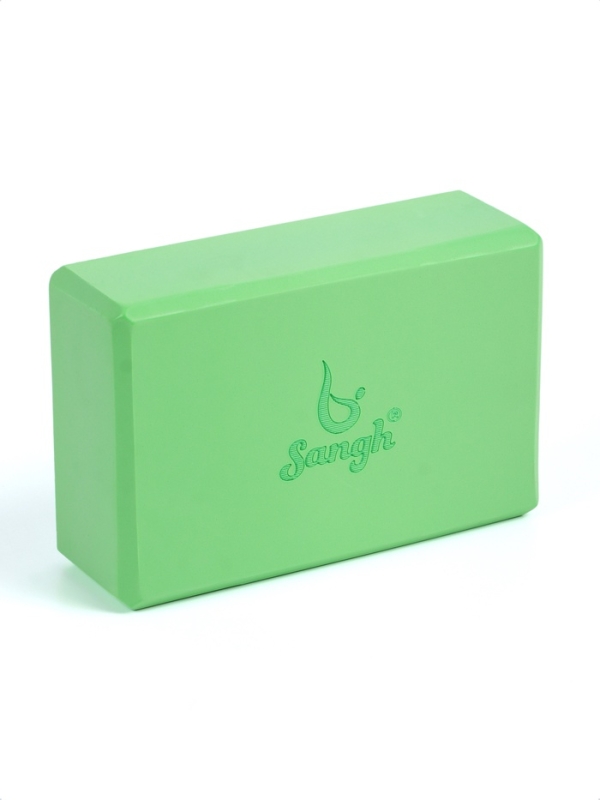 Блок для йоги 23 х 15 х 7,5 см, вес 120 гр, цвет зеленый