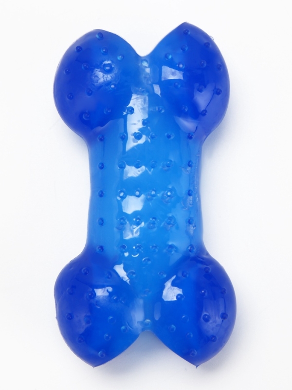 Игрушка жевательная суперпрочная "Кость малая", 8,5 см, голубая