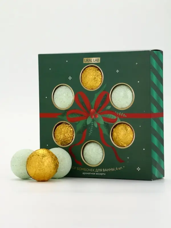 URAL LAB Винтер Мелоди Make A Wish, Набор бомбочек для ванны, 6х40 гр