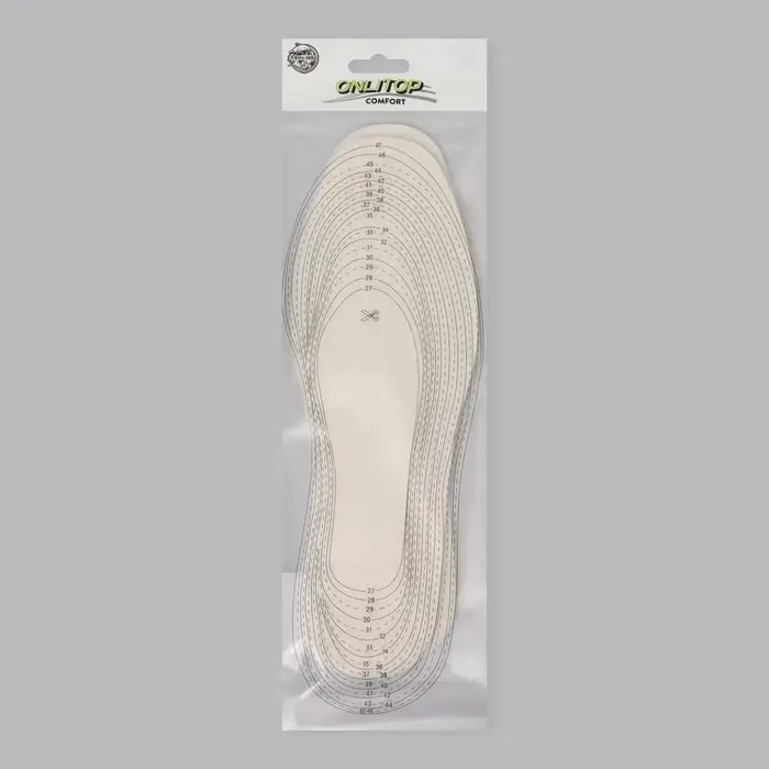 Стельки для обуви, утеплённые, универсальные, р-р RU до 43 (р-р Пр-ля до 45), 27.5 см, пара, белые