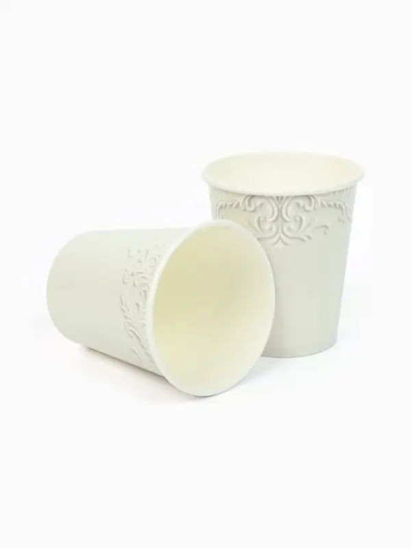 МП Набор бумажной посуды "Керамика белый, узоры", 12 персон