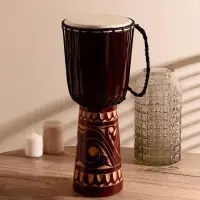 Сувенирный музыкальный инструмент барабан джембе "Светлый" 50х23х23 см МИКС