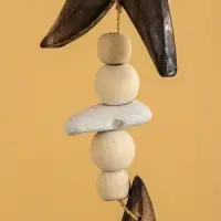 Подвеска декоративная &laquo;Звёздочки&raquo;, 13&times;3&times;100 см, дерево, камень, коричневая