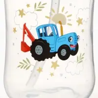 Поильник-непроливайка с трубочкой, 270 мл, Синий трактор