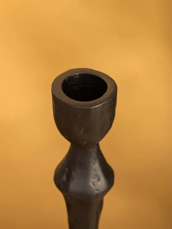 Подсвечник "Лава" 10х10х25 см, алюминий, цв. чёрный