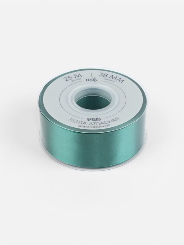 Лента атласная двухсторонняя №0589 38мм*25&plusmn;1м изумрудный TR