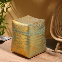 Корзинка плетеная "Голден" 25х25х30 см, голубой