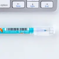 Ручка пластик пиши-стирай с колпачком &laquo;Корги&raquo;, синяя паста, гелевая 0,5 мм