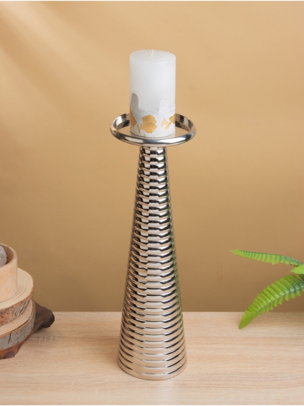 Подсвечник "Флэйм" 12х12х37 см, алюминий