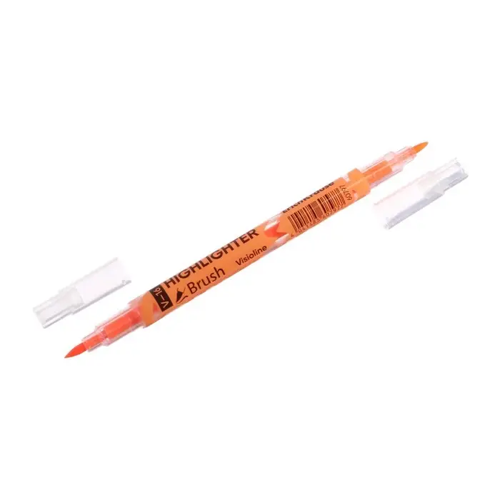 Маркер текстовыделитель 0.5-3.5 мм ErichKrause Visioline V-16 Brush Neon, двухсторонний, оранжевый неон, чернила на водной основе