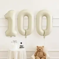 Шар фольгированный 40" Цифра 1, цвет взбитые сливки