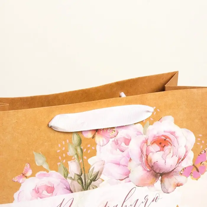 Пакет подарочный крафтовый, упаковка, &laquo;С 8 Марта&raquo;, ML 27 х 23 х 11.5 см