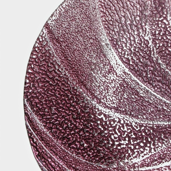 Тарелка стеклянная &laquo;Драхна&raquo;, d=28,5 см, цвет бордовый