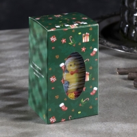 Светодиодная фигура &laquo;Красный подарок с пряником&raquo; 6.3 &times; 11.5 &times; 6.3 см, пластик, батарейки АААх3 (не в комплекте), эффект пламени