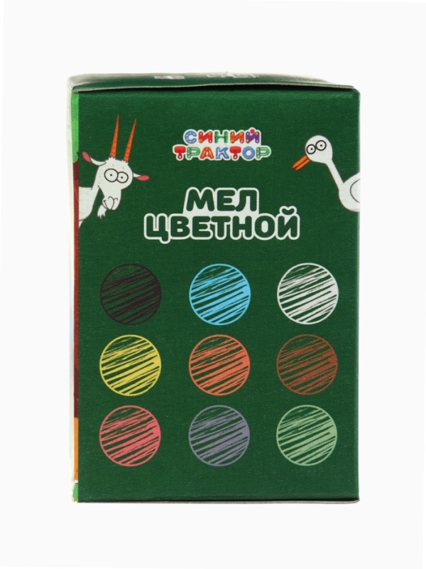 Мелки цветные школьные, набор 20шт "Синий трактор", прямоугольные