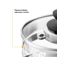 Чайник электрический стеклянный с подсветкой КТ-656 - 1.5 л