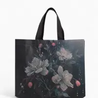 Сумка для покупок Цветы, 32*10*26. отд без молнии, черный