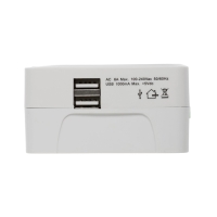 Адаптер универсальный, 3 А, 5 в 1, 1 USB-A, 220 В, белый