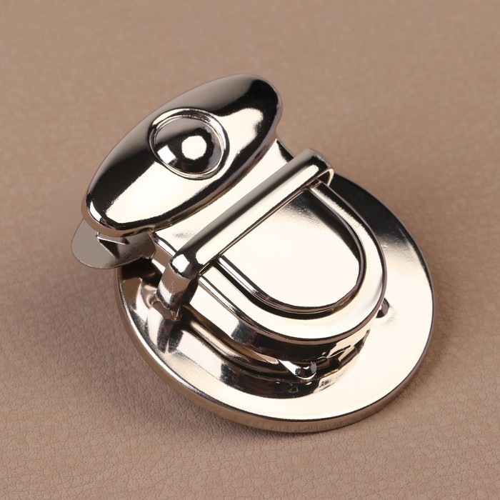 Застёжка для сумки, 3,8 &times; 3,8 см, цвет серебряный