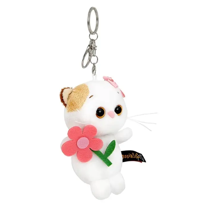 Мягкая игрушка-брелок "Кошечка Ли-Ли с цветочком", 11 см LKta-005