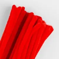 Синельная проволока, набор 100 шт, размер 1 шт 30х0,8 см, цвет красный