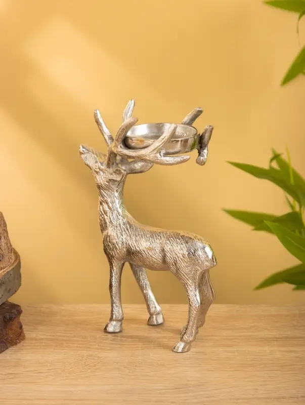 Подсвечник "Лесной олень" 13х7,5х18 см, алюминий