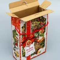 Коробка подарочная новогодняя &laquo;Яркий праздник&raquo; 22.5&times;34&times;10 см