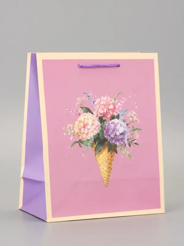 Пакет подарочный ламинированный &laquo;Цветочная радость&raquo; 18&times;22.3&times;10 см