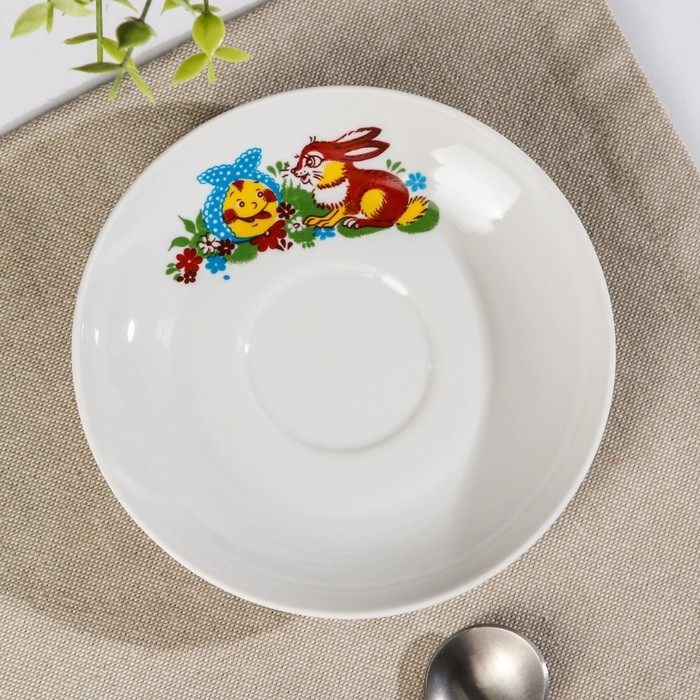 Блюдце чайное фарфоровое &laquo;Веселый Колобок&raquo;, d=14 см, микс