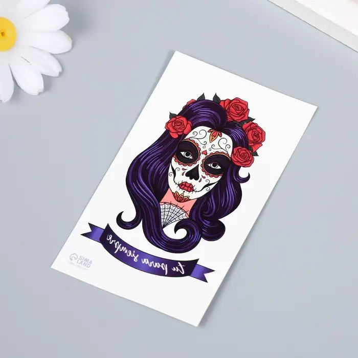 Переводная тату на тело цветная &laquo;Девушка: tu para siempre&raquo;, 10.5&times;6 см