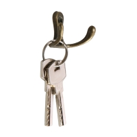 Крючок мебельный ТУНДРА TKD005, двухрожковый, бронза, 5 шт