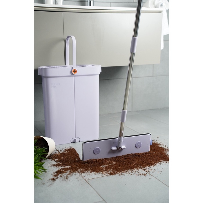 Швабра с отжимом и ведром Future Alp &laquo;4 clean system&raquo;, высота швабры 140 см, 3 профессиональные насадки