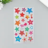 Наклейка пластик "Звёздочки" МИКС 9,5х17,5 см