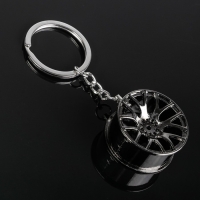 Брелок для ключей автомобиля Cartage, диск, металл, темный хром