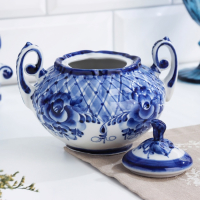 Сахарница &laquo;Алевтина&raquo;, гжель