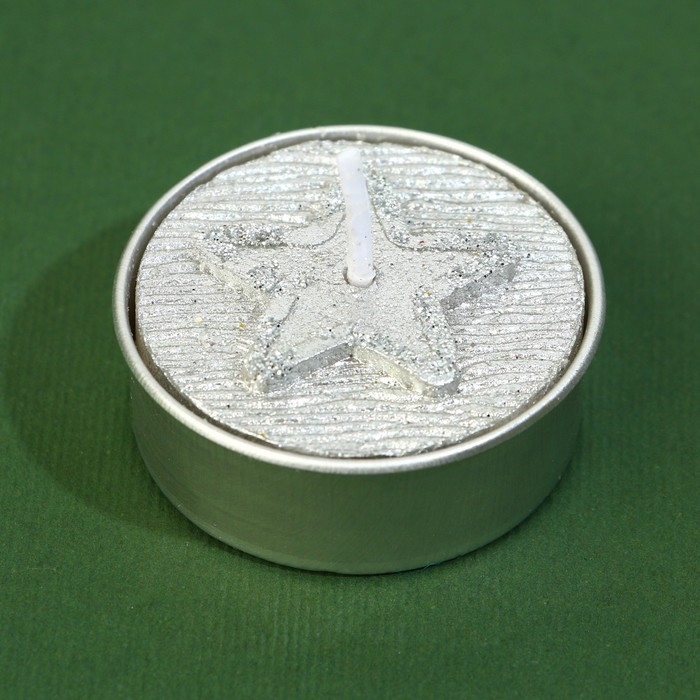 Свеча новогодняя чайная &laquo;Новый год: Праздничная&raquo;, без аромата, d = 4 см