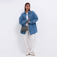 Сумка женская кросс-боди на молнии, цвет серый