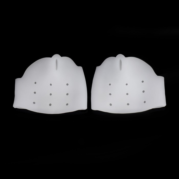 Корректоры - разделители для пальцев ног, на манжете, дышащие, 1 разделитель, силиконовые, 8 &times; 6,5 см, пара, цвет белый