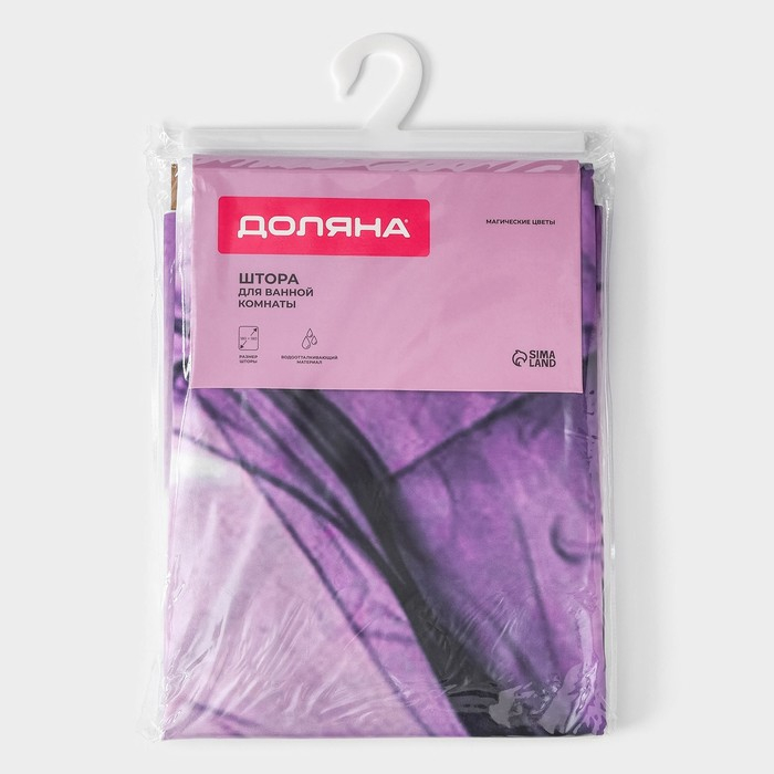 Штора для ванны Доляна &laquo;Магические цветы&raquo;, 180&times;180 см