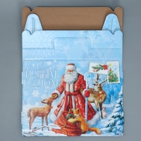 Коробка подарочная новогодняя складная &laquo;С новым годом&raquo;, 33.7 х 25.7 х 7.9 см, Новый год