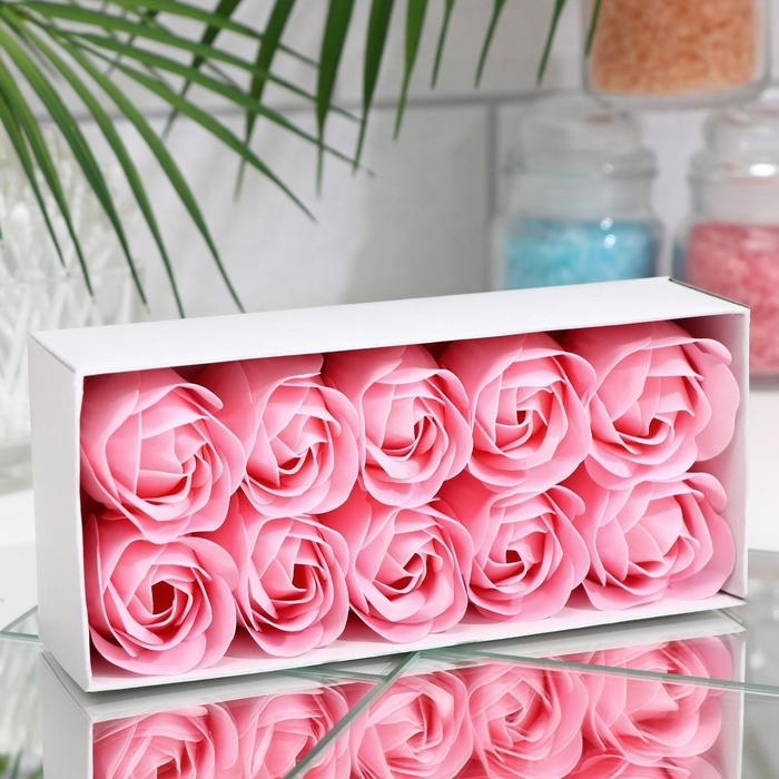 Мыльные розочки, розовые, набор 10 шт.