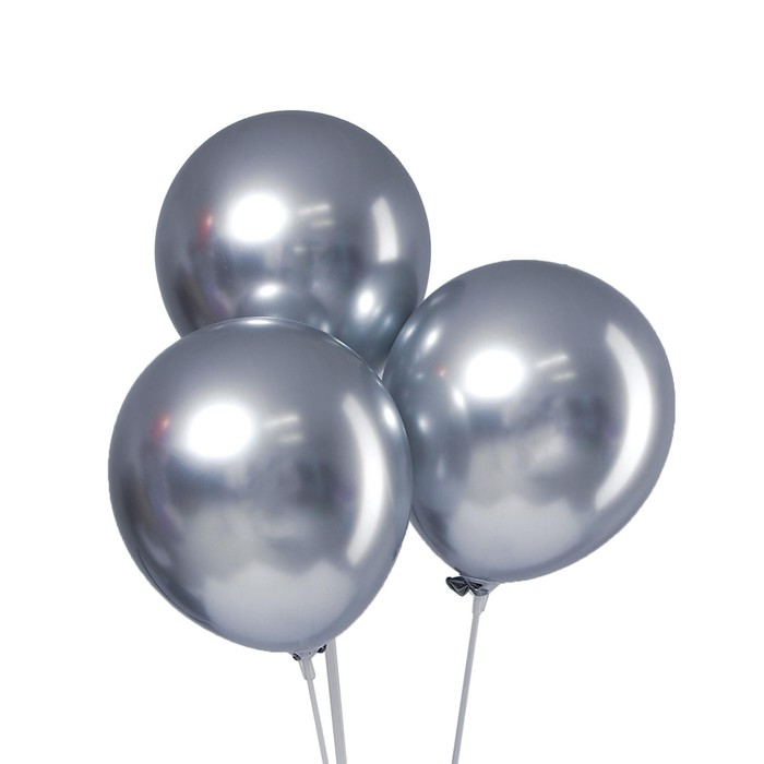 Шар латексный 12" &laquo;Хром&raquo;, металл, набор 100 шт., цвет серебряный