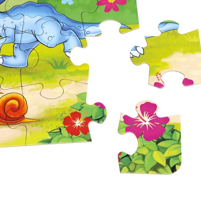 Пазл &laquo;Играющие динозаврики&raquo;, 35 деталей