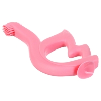 Прорезыватель - щеточка силиконовый &laquo;Лебедь&raquo;, на присоске, цвет розовый, Крошка Я