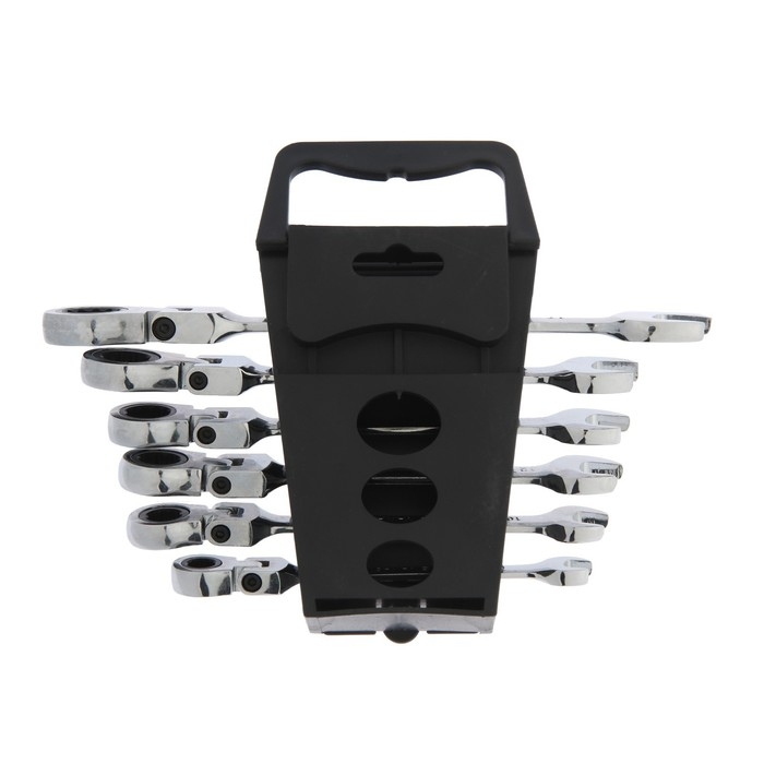 Набор ключей комбинированных трещоточных шарнирных ТУНДРА, CrV, 72 зуба, 8 - 17 мм, 6 шт.