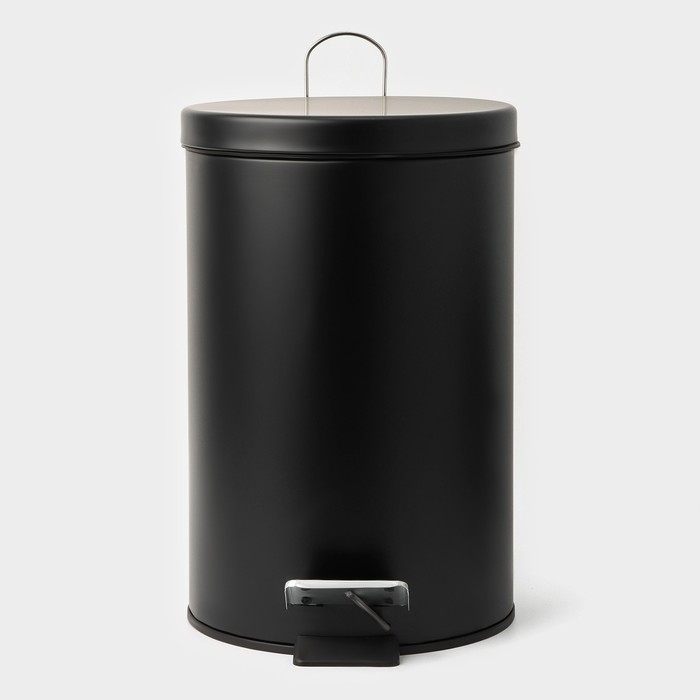 Ведро мусорное с педалью St&ouml;lz, 12 л, нержавеющая сталь, цвет чёрный