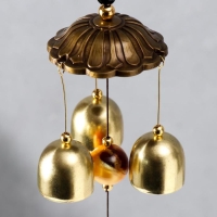 Музыка ветра металл "Сердце со стрелой" 3 колокольчика 40 см