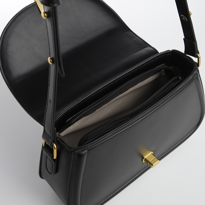 Сумка женская TEXTURA, мессенджер, средний размер, цвет чёрный