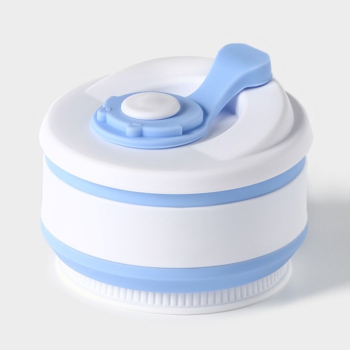 Стакан складной с крышкой Доляна &laquo;С собой&raquo;, 350 мл, 8,5&times;14 см, цвет голубой