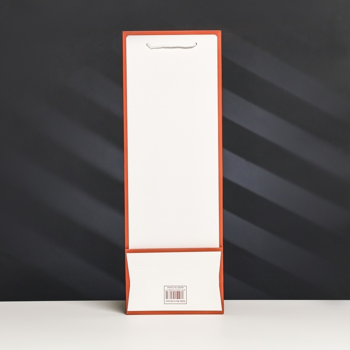 Пакет-переноска для цветов с PVC окном, 12,5 &times; 8,5 &times; 36 см, белый с каймой